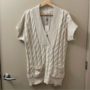 Calvin Klein Women's Cable Knit Short Sleeve Sweater size large